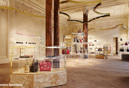 Interior of Versace Boutique Galleria Vittorio Emanuele iii